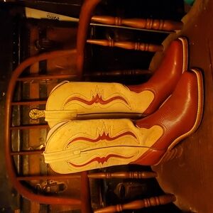 Men's Western Cowboy Boots - Brown and Cream